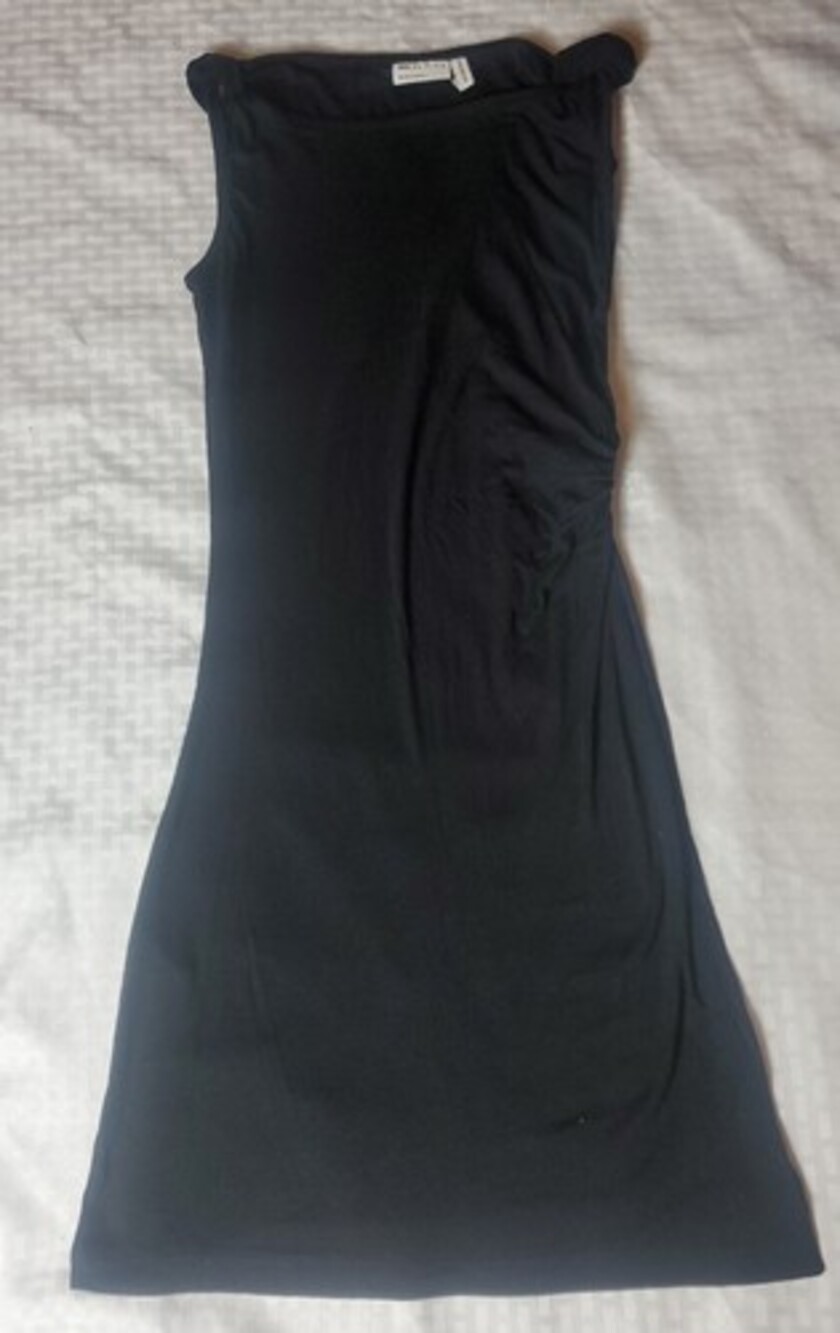 BODYCON ASOS DESIGN TANK SHORT RIB DRESS IN BLACK Side Slit Size 2